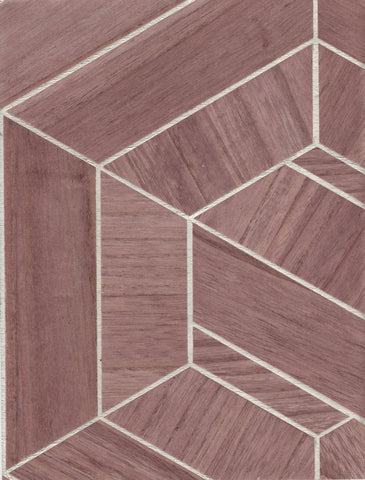 SHS10304 Wood Veneer Metallic Geometric Wallpaper