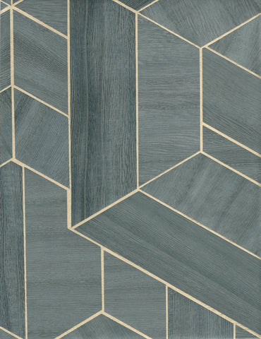 SHS10306 Wood Veneer Metallic Geometric Wallpaper