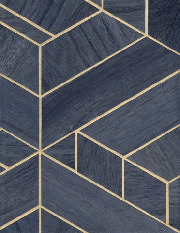 SHS10307 Wood Veneer Metallic Geometric Wallpaper