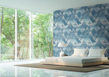 SK30005 Lagom Triangles Navy Sky Blue Wallpaper