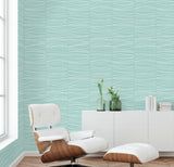 SK30092 Lagom Abstract Waves Metallic Tiffany Wallpaper