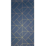 SK92302 Angular Geometric lines gold Metallic Diamond triangles dark blue geo Wallpaper
