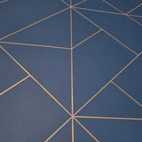 SK92302 Angular Geometric lines gold Metallic Diamond triangles dark blue geo Wallpaper
