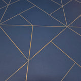 SK92302 Angular Geometric lines gold Metallic Diamond triangles dark blue geo Wallpaper
