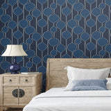 SL80112 Seabrook Geometric Abstract Blue Wallpaper