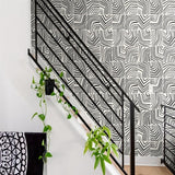 SL80210 Seabrook Abstract Black Wallpaper