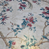 SV60912 Beige gold blue pink blossoms chinoiserie floral curve branches birds Wallpaper
