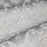 Z66841 Satin gray silver tan Victorian damask faux silk fabric textured Wallpaper rolls