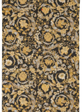 38706-5 Floral Barocco Black Gold Silver Metallic Textured Versace Wallpaper