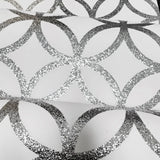 WM92170701 Sequin silver glitter circles lines Textured Geometric white Modern Wallpaper 3D