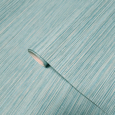 BV30124 Serenity blue turquoise faux grasscloth textured havy vinyl modern wallpaper