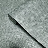BV30304 Silver green faux weave lines Woven Raffia tarpaulin fabric textured wallpaper