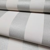 TS8867 Striped gray silver off white stripes lines faux fabric light textured wallpaper