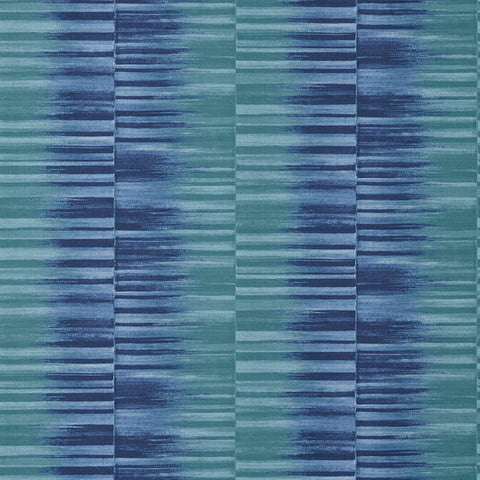 T10088 Mekong Stripe Turquoise and Navy Wallpaper
