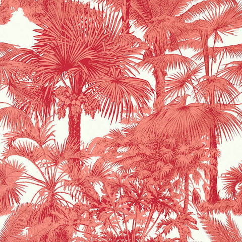T10105 Palm Botanical Coral Wallpaper