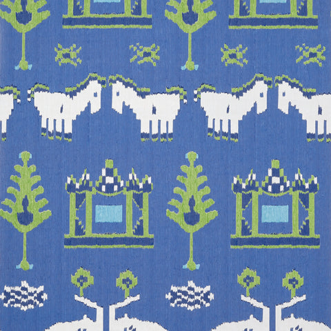 T10642 Kingdom Parade Blue and Green Wallpaper