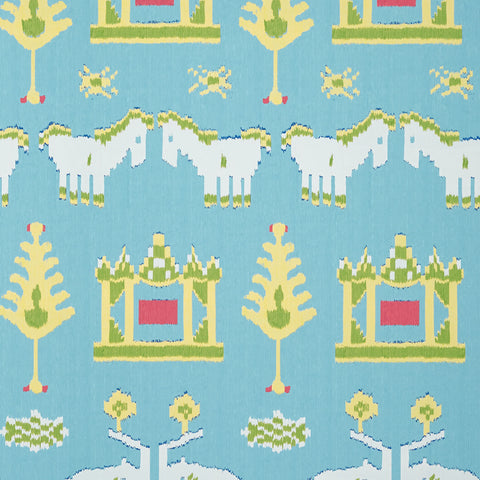 T10644 Kingdom Parade Turquoise Wallpaper