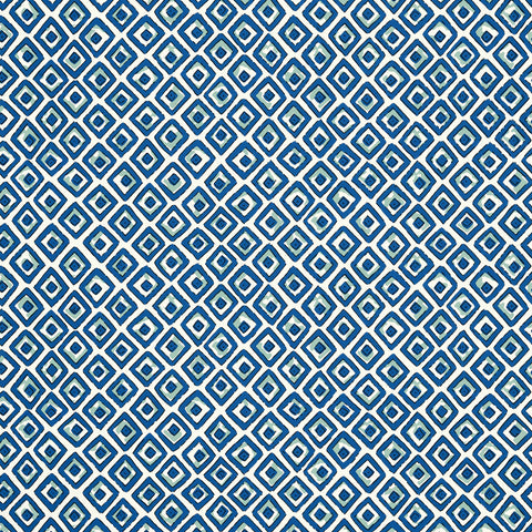 T10658 Indian Diamond Blue and Turquoise Wallpaper