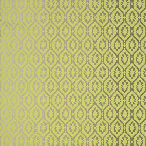 T13054 Lucas Green on Metallic Gold Wallpaper