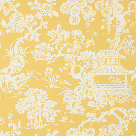 T13302 Pavilion JAPANESE GARDEN Yellow wallpaper