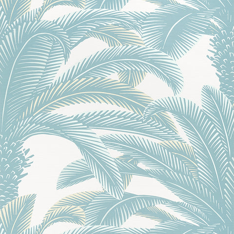 T13909 Queen Palm  Spa Blue Wallpaper