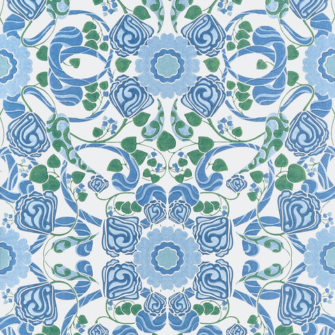T14644 Fairhaven Margaux Blue Green Wallpaper  