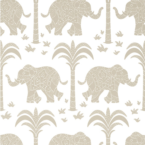 T16205 Elephant Beige Wallpaper