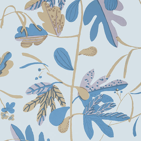 T16210 Matisse Leaf Lavender and Blue Wallpaper