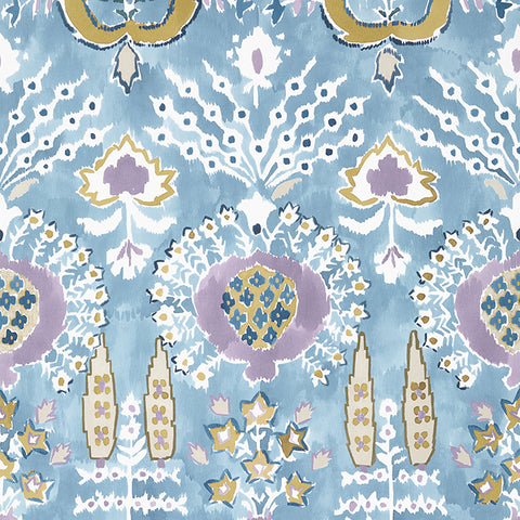 T16244 Mendoza Suzani French Blue and Lavender Wallpaper