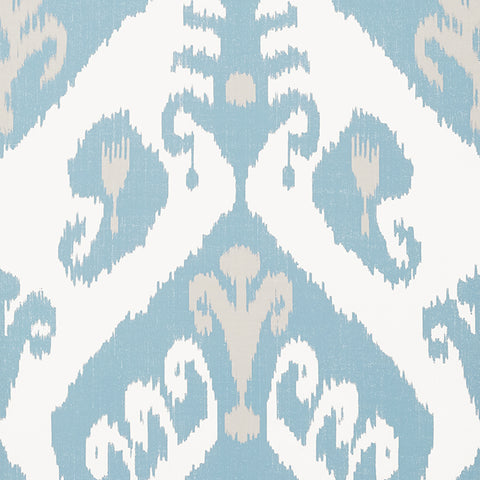 T16248 Indies Ikat French Blue Wallpaper