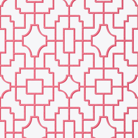 T20872 Fretwork Pink Wallpaper