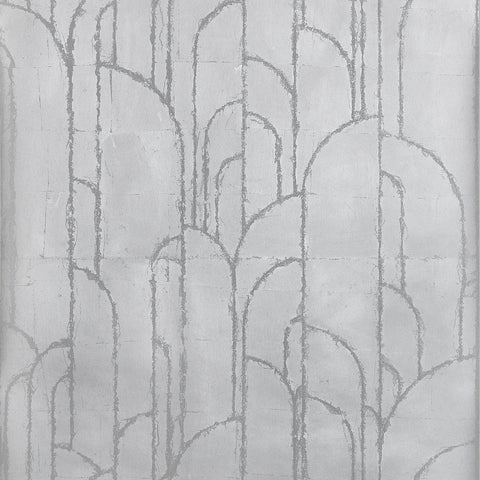 T24417 Deco Moon Silver Wallpaper
