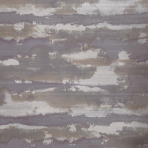 T24423 Silver Lining Eggplant and Copper Wallpaper