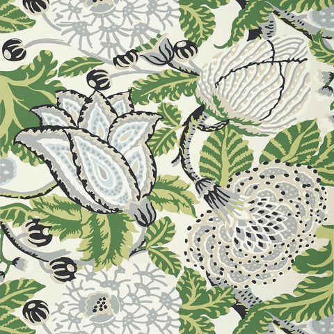 T2949 Mitford Green and White Wallpaper