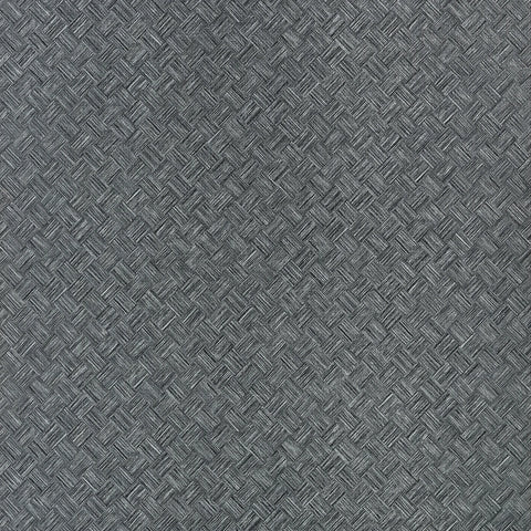 T34065 Saddle Weave Black Silver Wallpaper
