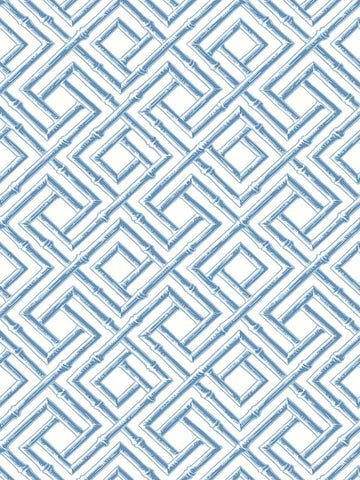 T42048 French Lattice Blue Wallpaper
