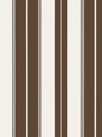  T44049 Norfolk Stripe Chocolate Brown Wallpaper