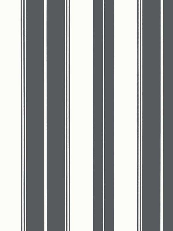 T44050 Norfolk Stripe Charcoal Black Wallpaper