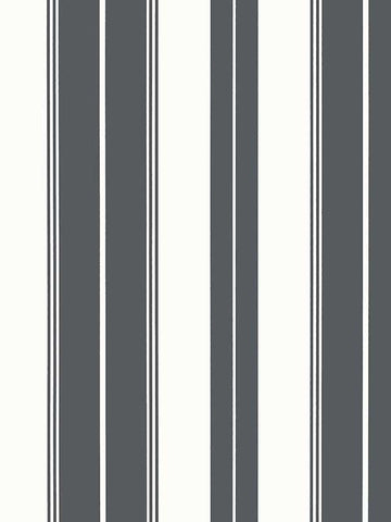 T44050 Norfolk Stripe Charcoal Black Wallpaper