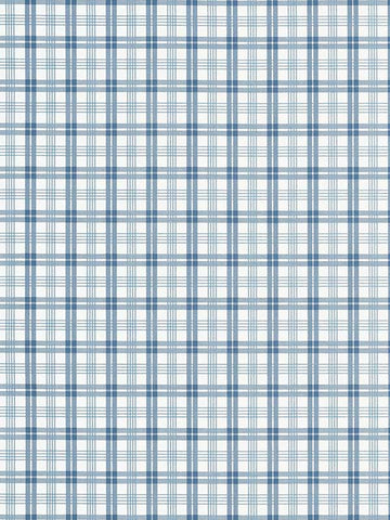 T44056 Huntley Plaid Blue Wallpaper