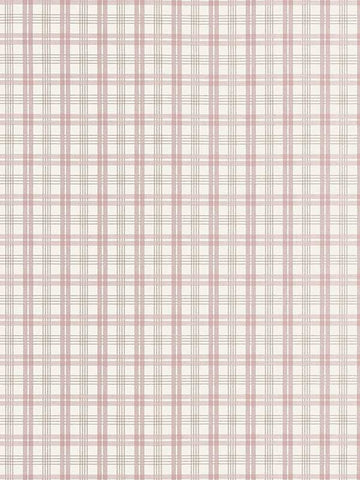 T44057 Huntley Plaid Blush Wallpaper