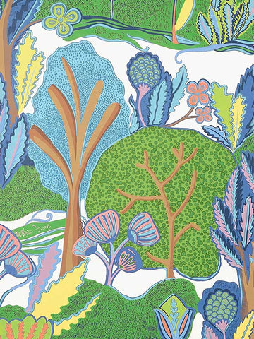 T45009 Albero Green and Blue Wallpaper