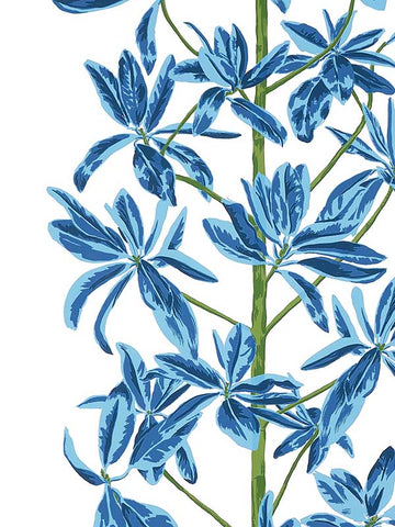 T45032 Mangrove Tree Blue and White Wallpaper