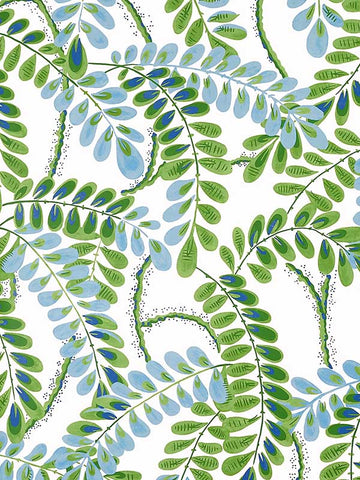 T45038 Augusta Blue and Green Wallpaper