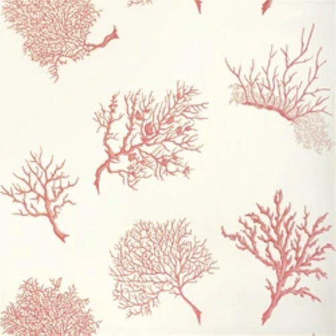 T6867 Coral Gables Coral on White Wallpaper