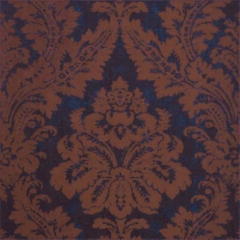 T6869 Argentina Damask Brown and Navy Wallpaper 