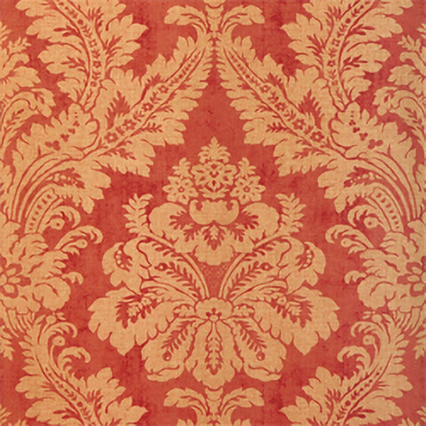 T6872 Argentina Damask Metallic Gold on Red Wallpaper 