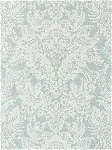 T72585 Chardonnet Damask Aqua Wallpaper