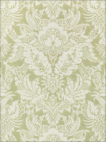 T72587 Chardonnet Damask Spring Green Wallpaper