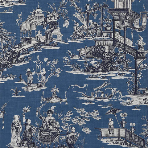 T75465 Cheng Toile Navy Wallpaper